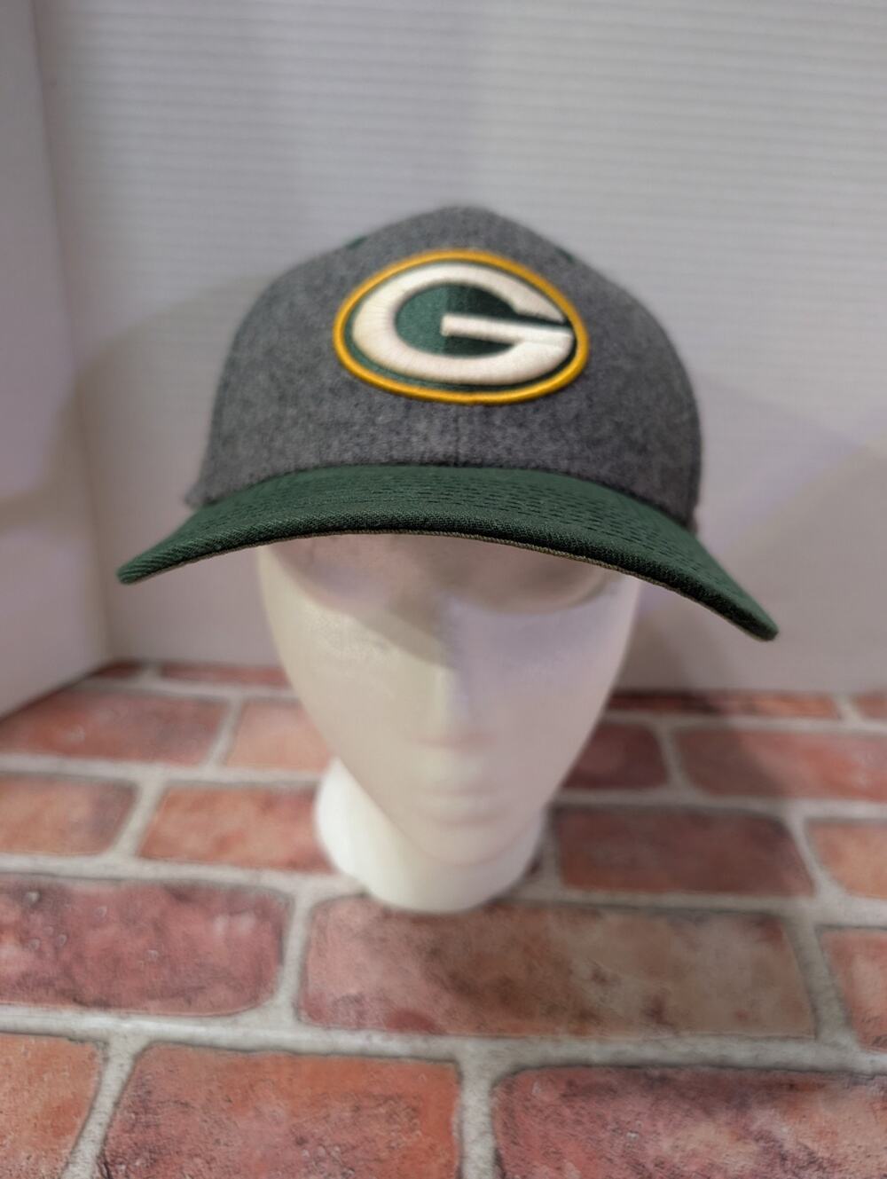 New Era Green Bay Packers Charcoal & Green Fitted Hat Cap Patch - Small/Medium
